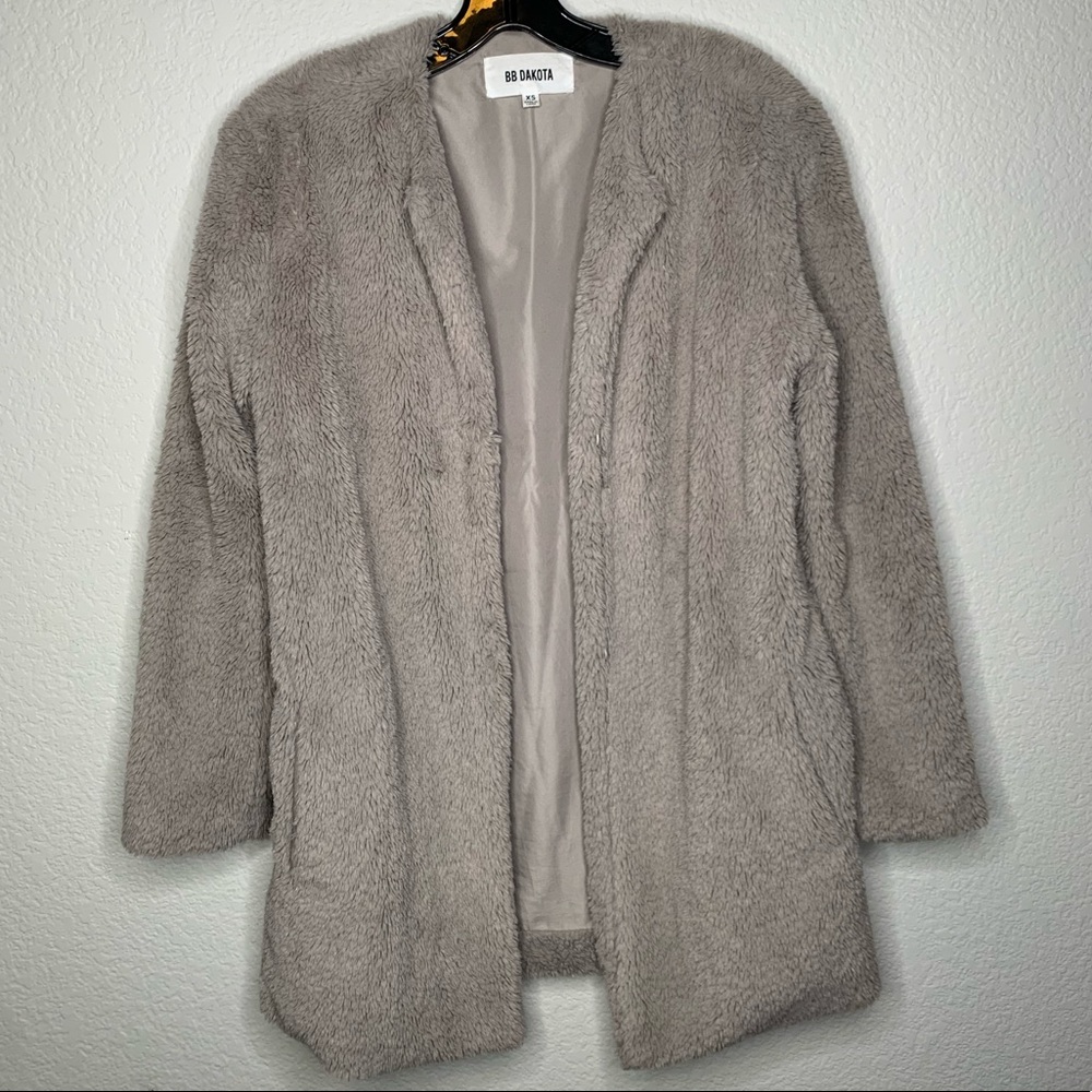 BB Dakota Merrill Faux Fur Coat with Pockets xs